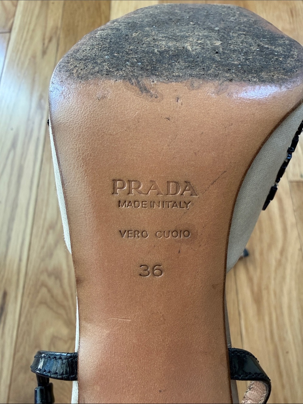 Vintage Prada Beaded Silk Heels - Picture 8 of 8